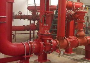 Componentes del cuarto de bombas contra incendio (válvula descarga)